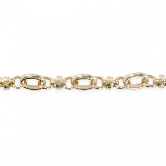 ADELINI - Bracelet ovale & cercle ciselés en plaqué or : bracelet